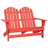 vidaXL 2-Seater Patio Adirondack Chair Outdoor Furniture Seat Solid Wood Fir - Red - 2 of 4