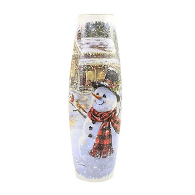 Stony Creek Delightful Snowman Small Jar - One Electric Jar 4.0 Inches -  Electric Christmas Winter - Dgs2280 Cardinal - Glass - Multicolored