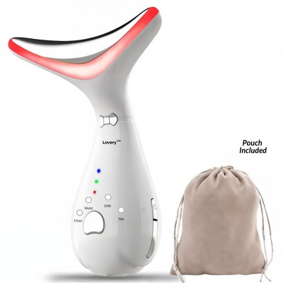 Lovery Face and Neck Beauty Massager – Advanced LED, Thermal, Vibration, and Microcurrent Technology for Skin Rejuvenation, Firming, and Smoothing