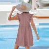 Women's Creme/Navy Eyelet V-Neck Cover-Up Mini Dress - Cupshe - 3 of 3