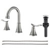 Widespread Two Handle Bathroom Sink Faucet Hole Swivel Spout Pop Up Drain cUPC Hoses - 3 of 3