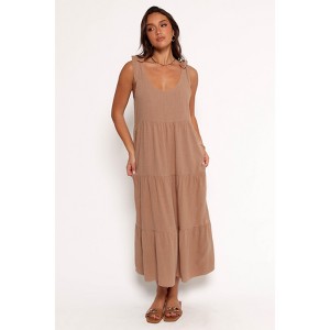 Petal and Pup Marcy Midi Dress - Mocha L - 1 of 4