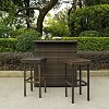 Palm Harbor 3pc Outdoor Wicker Bar Set: Crosley, Weather-Resistant Patio Stools & Storage Table - 3 of 4