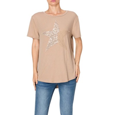 Women's Star Sequin Tee - Origami