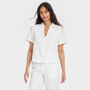 Women's Short Sleeve Popover Blouse - Universal Thread™ - 1 of 3