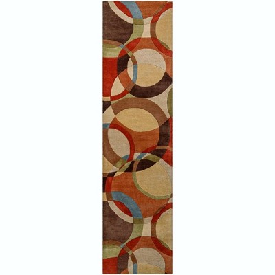 Mark & Day Besancon 3'x12' Runner Tufted Indoor Area Rugs Tan: Geometric Wool, Stain-Resistant, Modern, Pet Friendly