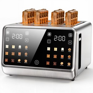 Teendow Touch Screen Toaster 4 Slice, 1800W Stainless Steel Digital Smart Toaster with Dual Controls,6 Shade Levels for Bagels,Bread and Pastries - 1 of 1