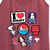 Women's - Peanuts - I Heart Snoopy Patches Graphic Racerback Tank - 2 of 4