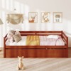 Costway Twin Size Trundle Daybed Wooden Slat Support Mattress Platform Gray/Espresso/White - 4 of 4