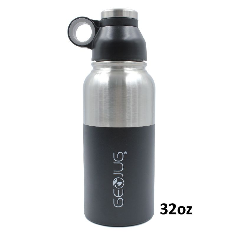 Brentwood Stainless Steel Vacuum-Insulated Water Bottle (0.9 L; Black/Silver), 2 of 6