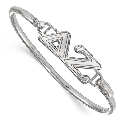 Black Bow Jewelry Sterling Silver Delta Zeta Greek Life Bangle Bracelet 8 Inch