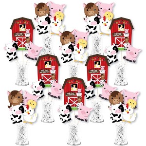 Big Dot of Happiness Farm Animals - Barnyard Baby Shower or Birthday Party Centerpiece Sticks - Showstopper Table Toppers - 35 Pieces - 1 of 4
