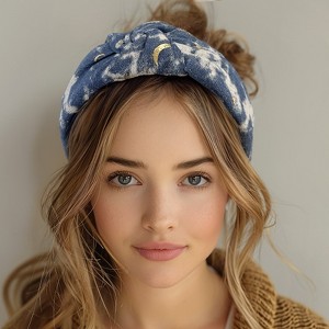 Wrapables Wide Knotted Headbands, Top Knot Headbands for Women and Girls, Starry Sky - 1 of 4