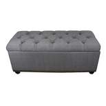 3pc Tufted Storage Bench with Ottoman Seating Gray - Ore International