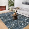 Washable Area Rug with Modern Abstract Branch Print for Bedroom, Non-Slip Backing, Soft Low-Pile Floor Carpet for Living Room, Kitchen - 3 of 4