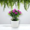 Unique Bargains Artificial Plants Leaf with Curled Rose Plastic 4.72"x4.72"x6.30" 1 Pcs - 2 of 4