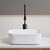 ChicFurnit Bathroom Sinks Rectangle Countertop Bathroom Sink Porcelain Ceramic Thin Edge Basin Vessel Sink for Bathrooms, White, 15.75"*11.81"*5.51" - 2 of 4