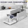 ORRD Stainless Steel Cat Litter Box XL - Jumbo & Anti-Scatter, Includes Scoop for Large Cats & Multi-Cat Homes - 3 of 4