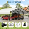 Oversized Metal Garage with Galvanized Steel Roof for All Weather, Carports for Car, Boats and Tractor - 4 of 4