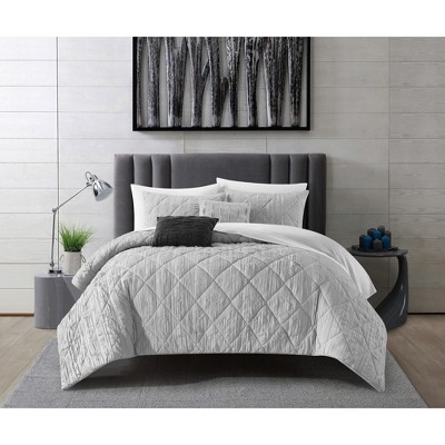 Chic Home Leighton Comforter Set Diamond Stitched Design Crinkle ...