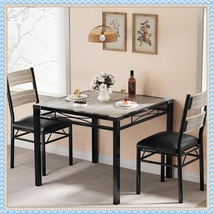 Jojoka Dining Table Set for 2, 3-Piece Kitchen Table with 2 Chairs and Corner Protectors, Compact Small Space Dining Set for Apartment, Kitchen - 1 of 4