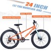 Naysaye Bicycles 24 Inch Fat Tire Mountain Bike 7 Speed for Boys and Girls for Beach and Snow, Orange, 64.17"*24.8"*35.04" - 2 of 4