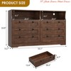Living Room 55" Rustic Brown Wood Dresser, 6-Drawer Dresser Storage Organizer w/ Light & Large Capacity, Modern Dresser - 2 of 4