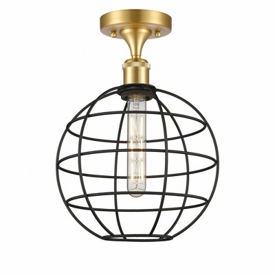 Lake Placid - 1 Light Semi-Flush Mount In Industrial Style-14 Inches Tall and 10 Inches Wide