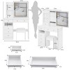 Makeup Vanity Table with Touch LED Sliding Mirror,Storage Drawers and Cushioned Stool for Bedroom–The Pop Home - 4 of 4
