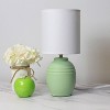 Simple Designs Chic Glow Mini Classic Jar Table Lamp Sage Green - 4 of 4
