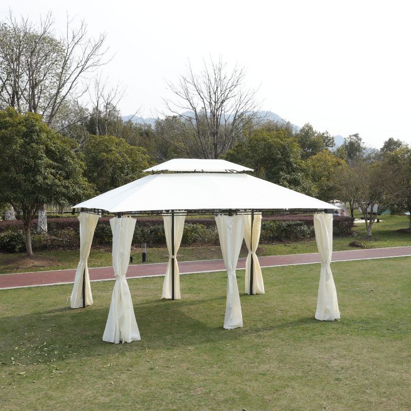 Patti 13x10ft Outdoor Patio Gazebo Canopy with Ventilated Double Roof And Mosquito net, Outdoor Furniture - Maison Boucle, 2 of 8