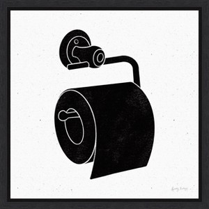 Amanti Art Bathroom V Black by Becky Thorns Canvas Wall Art Print Framed 16 x 16-in. - 1 of 4