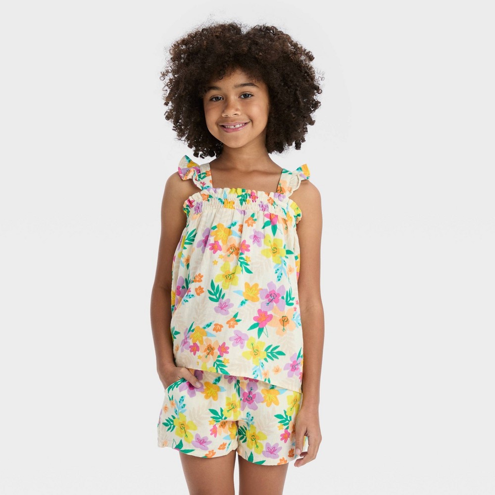 Girls' Gauze Shirt - Cat & Jack™ Cream XL