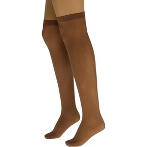 6 Pairs Women's Over The Knee Sheer Nylon Socks with Reinforced Base One Size - 1 of 1