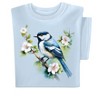 Collections Etc Chickadee Floral Watercolor Short Sleeve Graphic T-Shirt - 4 of 4