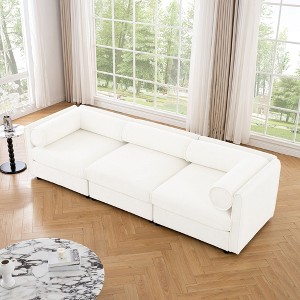 CAVINAS Modern Sectional Sofa with 3 Seats,Convertible Modular Couch with Under-Sofa Storage,Couch for Living Room,2x Corner,Blue - 1 of 4