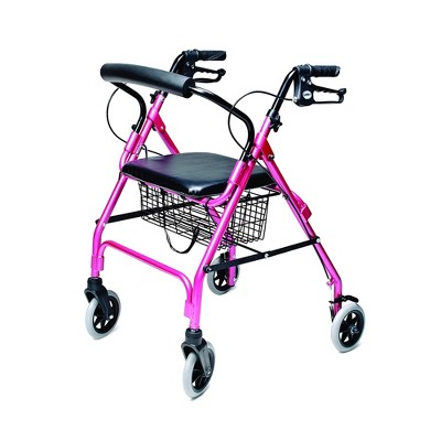 Graham Field Lumex Walkabout Lite Rollator with Seat and Wheels w/ Ergonomic Hand Grips & adjustable Handle Height for Everyday Use