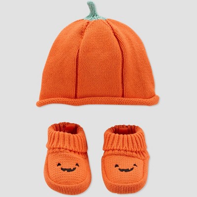 Baby Pumpkin Hat and Bootie Set - Just One You® made by carter's Orange