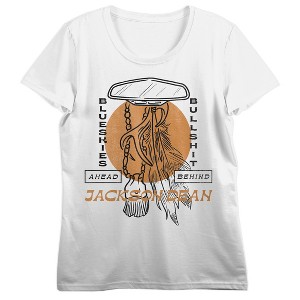 Jackson Dean Blue Skies Ahead Women's White Crew Neck Short Sleeve T-shirt - 1 of 4