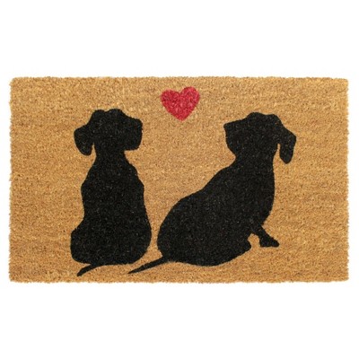 Raj Tufted Dogs Love Doormat Red/Black