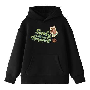 Scooby Doo "Scooby Ate My Homework" Youth Black Graphic Hoodie