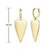 Chic 14K Yellow Gold Elongated Heart Charm Dangle Mini Hoop Earrings for a Touch of Romantic Elegance - 3 of 4