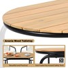 Outdoor Chaise Lounge Chairs Set of 3, Patio Chaise Lounge Chair with Acacia Side Table, Pool Lounge Chairs for Lawn, Deck, Beach, Beige+Black - 4 of 4