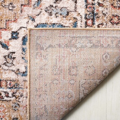 Gold and Beige Hand-Knotted Synthetic 4' x 6' Area Rug
