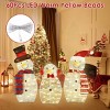 TopComfy Decorative Holiday Scene Props 3 Piece Outdoor Snowman Christmas Decorations Yard Ornament for Lawn Garden Porch, White, 15.75"*11.42"*2.76" - 3 of 4