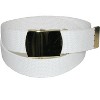 CTM Kids' Cotton Adjustable Belt with Brass Military Buckle - 3 of 4