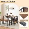 Dining Set: Rectangular Table with Wine Rack and Storage Shelf Multi-functional design, industrial style, sturdy and stable construction - 3 of 4