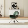 POVISON Modern Luxury Green Velvet Swivel Dining Chairs Set of 2, High Back Armchairs, Accent Chairs - 3 of 4