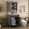 Lyngins Modern Freestanding Vanity with Ceramic Basin, Bathroom Storage Cabinet with 2 Drawers & Tip-out Drawer, Single Sink Bathroom Vanity - 2 of 4