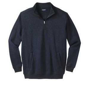 KingSize Men's Big & Tall Quarter Zip Fleece Sweater - 1 of 4